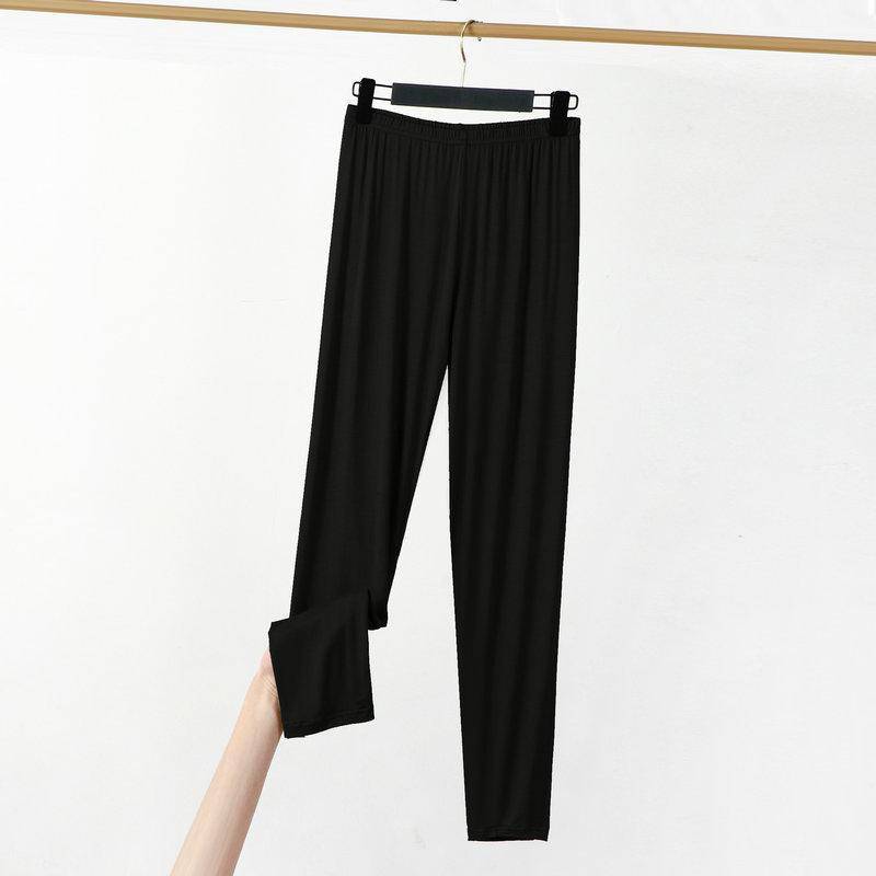 Große Größe XL bis 8XL Modale dünne Leggings Einfarbig knöchellange Leggings Damen Workout Schlankheitshose Stretchhose 8XL schwarz von Joom DACH