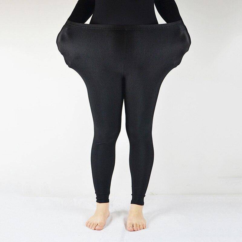 Große Größen, Gewicht 40–115 kg, Damen-Leggings mit elastischem Bund, lässige Leggings, große Shinny-Leggings, hohe Stretch-Leggings, Turnhose, Workout, Workout-Leggings 5XL schwarz von Joom DACH