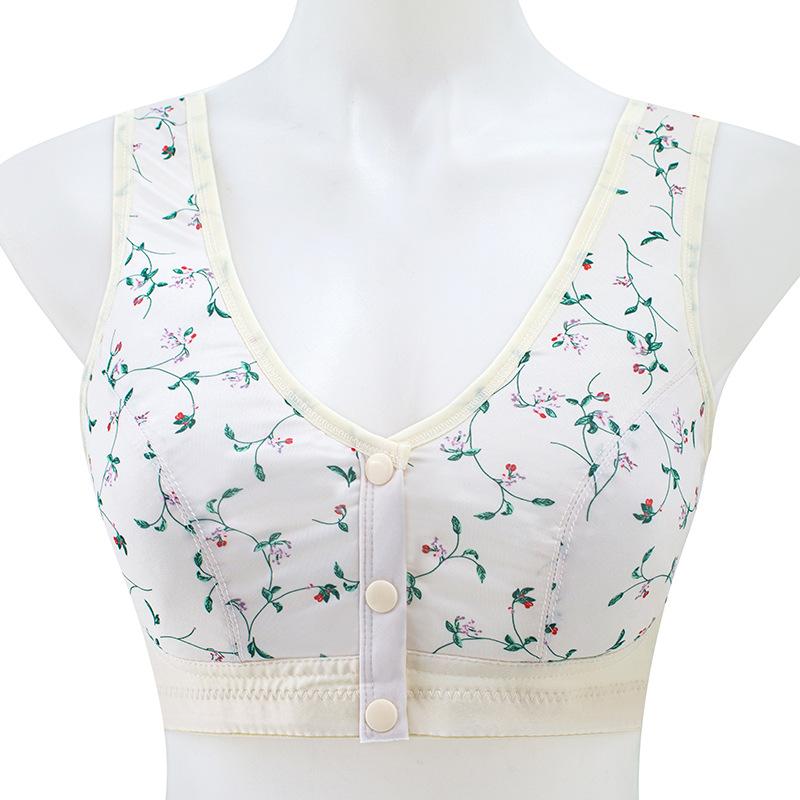 Große Größen BH mit Knopfleiste vorne Damen kabellos Unterwäsche aus Baumwolle für Damen Büstenhalter Superdünner Still-BH mit Stickerei 3XL von Joom DACH