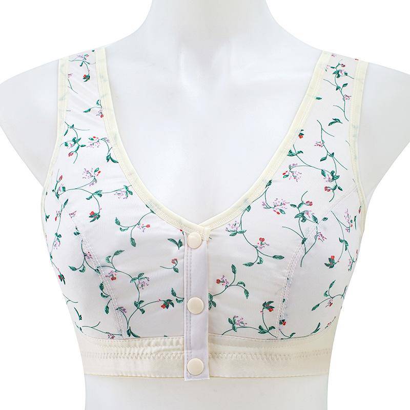 Große Größen BH mit Knopfleiste vorne Damen kabellos Unterwäsche aus Baumwolle für Damen Büstenhalter Superdünner Still-BH mit Stickerei 3XL von Joom DACH