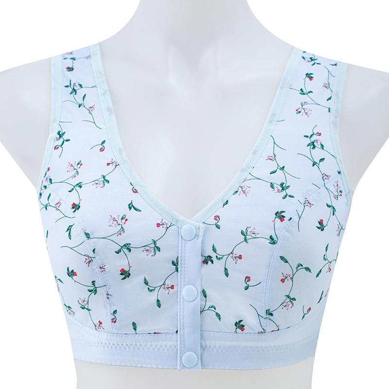 Große Größen BH mit Knopfleiste vorne Damen kabellos Unterwäsche aus Baumwolle für Damen Büstenhalter Superdünner Still-BH mit Stickerei 3XL von Joom DACH