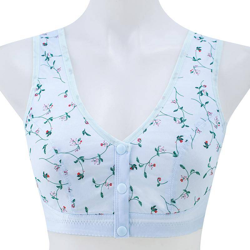 Große Größen BH mit Knopfleiste vorne Damen kabellos Unterwäsche aus Baumwolle für Damen Büstenhalter Superdünner Still-BH mit Stickerei 4XL von Joom DACH