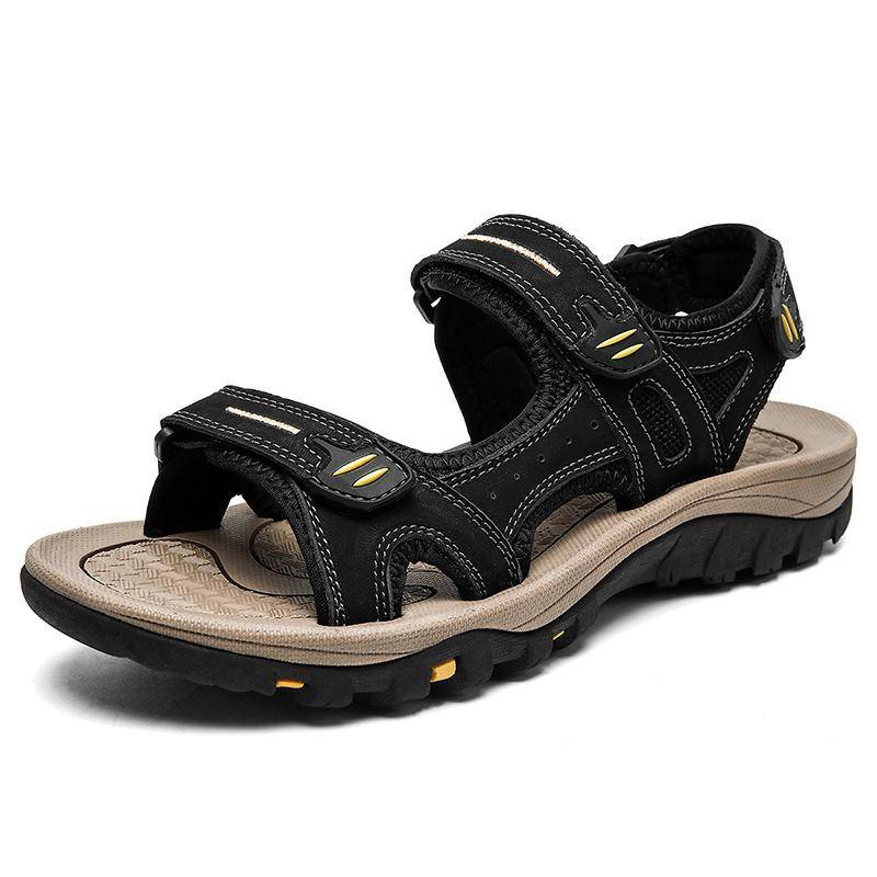 Große Herren-Sandalen aus echtem Leder, Sommer-Strandsandalen für Herren, Outdoor-Sandalen für Herren 46 schwarz Große Herren-Sandalen aus echtem Leder, Sommer-Strandsandalen für Herren, Outdoor-Sandalen für Herren 46 schwarz von Joom DACH