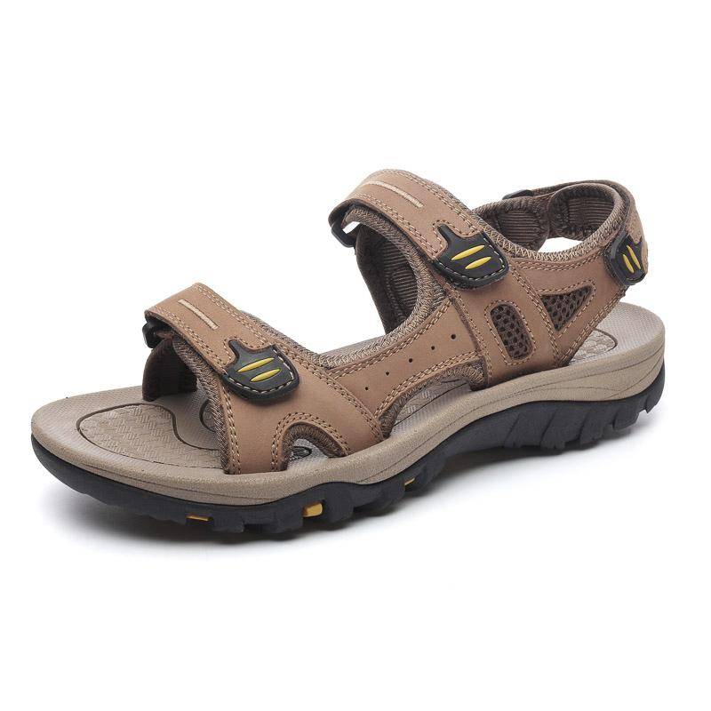 Große Herren-Sandalen aus echtem Leder, Sommer-Strandsandalen für Herren, Outdoor-Sandalen für Herren 48 khaki Große Herren-Sandalen aus echtem Leder, Sommer-Strandsandalen für Herren, Outdoor-Sandalen für Herren 48 khaki von Joom DACH