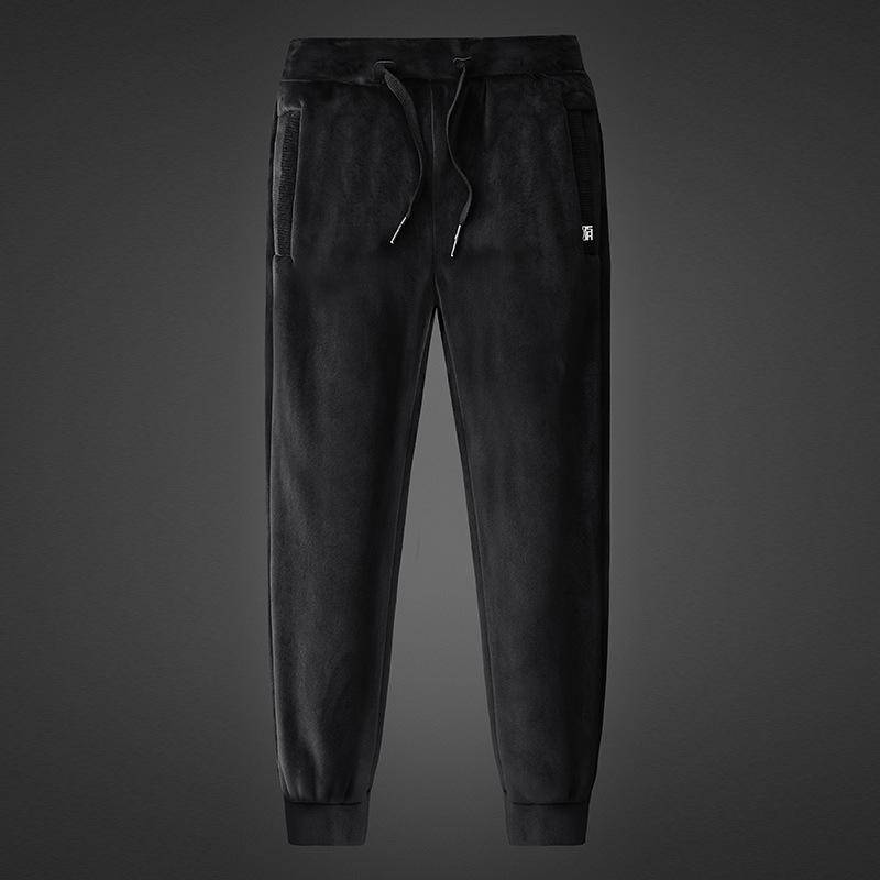 Große Herren-Winter-Jogginghose, gerade, gepolsterte, verdickte Lammwollhose, warme Herren-Samthose aus Silberfuchs XL von Joom DACH