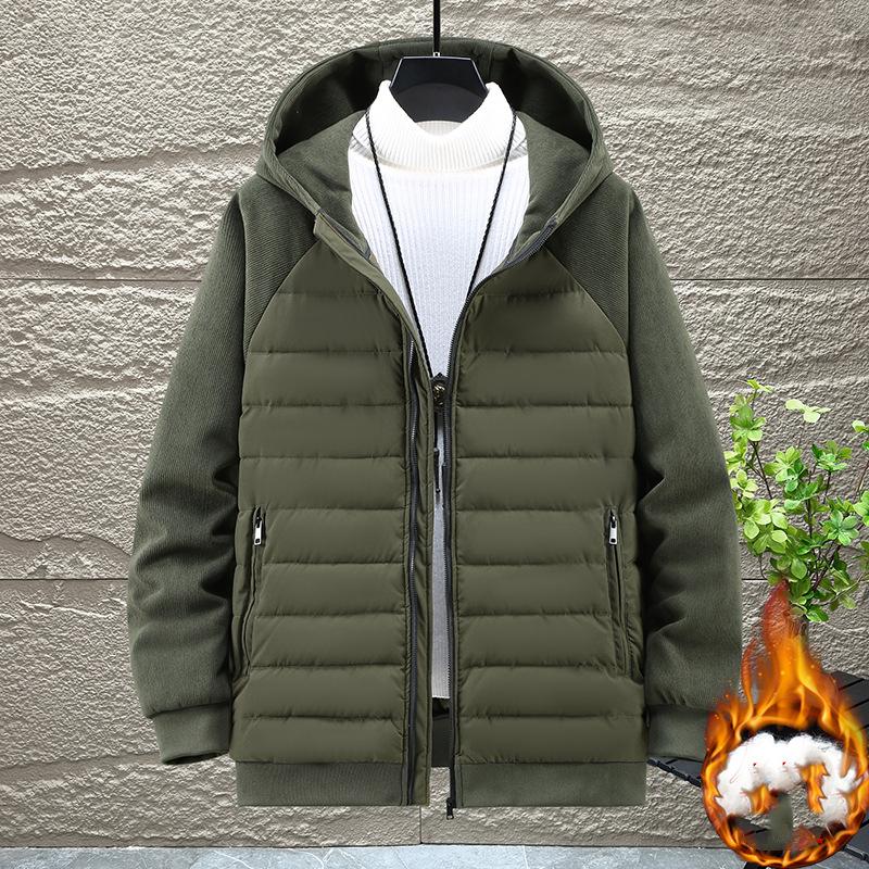Große Herren Winter Kurze Warme Jacke Winter Verdickte Schnee Winddichte Warme Kapuzenjacke 10XL von Joom DACH