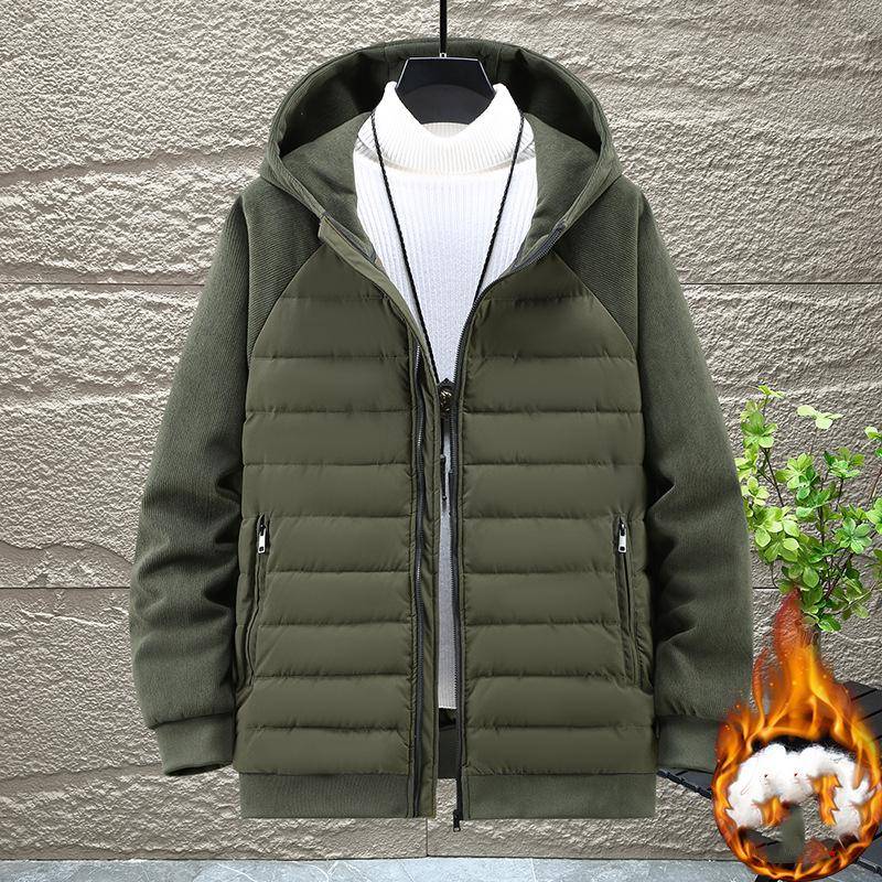 Große Herren Winter Kurze Warme Jacke Winter Verdickte Schnee Winddichte Warme Kapuzenjacke 10XL von Joom DACH