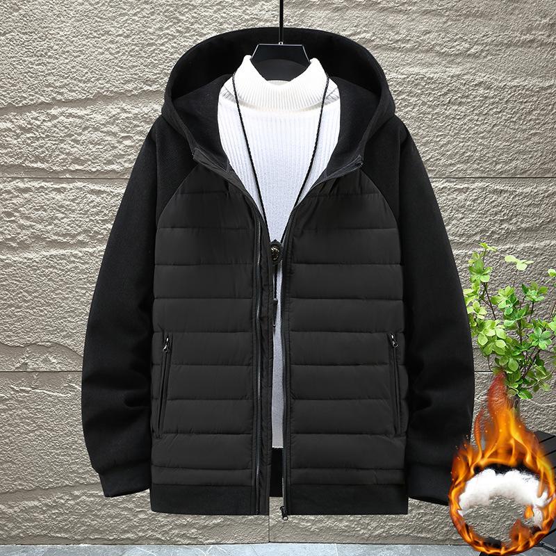Große Herren Winter Kurze Warme Jacke Winter Verdickte Schnee Winddichte Warme Kapuzenjacke 4XL von Joom DACH