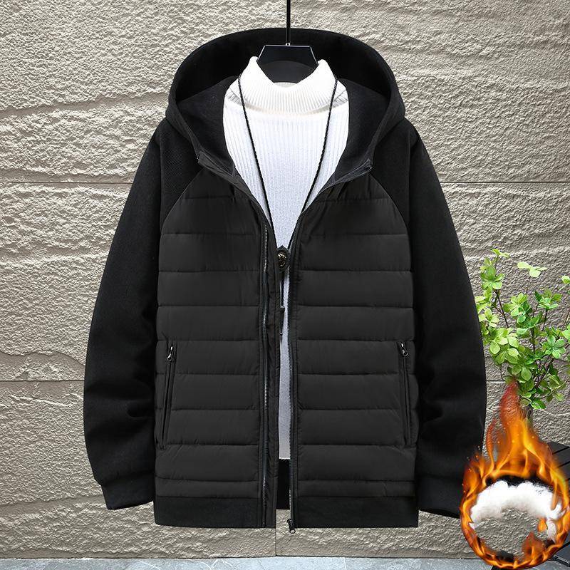 Große Herren Winter Kurze Warme Jacke Winter Verdickte Schnee Winddichte Warme Kapuzenjacke 4XL von Joom DACH
