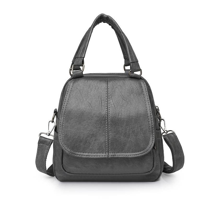 Große Kapazität 2 Schicht Frauen Rucksack Mode Rucksack Damen Weiche PU Leder Packs Hochwertige Multifunktions Rucksack Designer 22cm11cm22cm weiß von Joom DACH