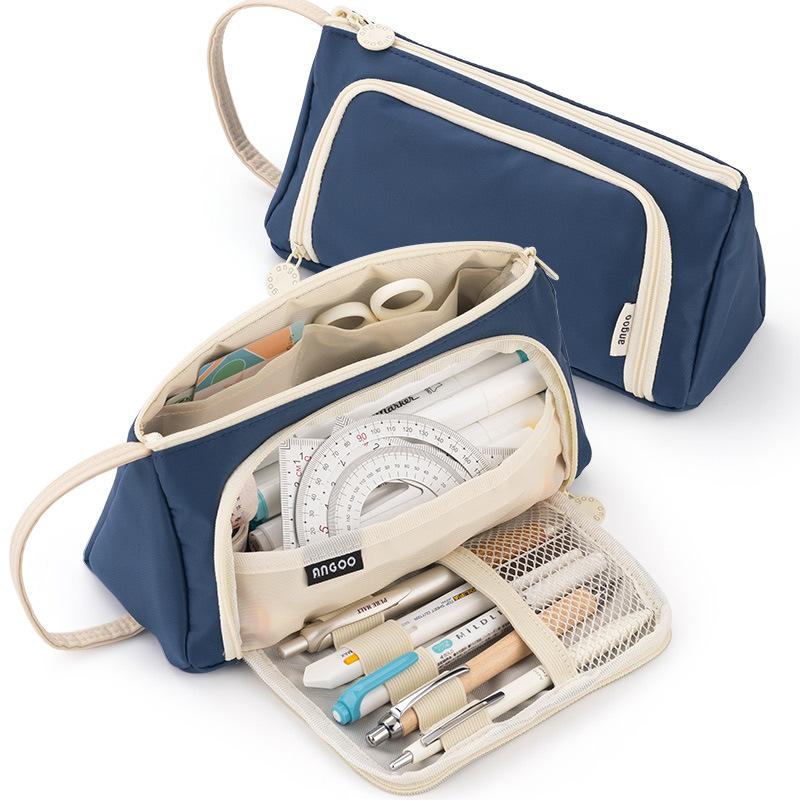 Große Kapazität Bleistift Fall Kawaii Schule Stift Fall Liefert Bleistift Lagerung Tasche Studenten Bleistift Fällen Große Stift Box Beutel Schreibwaren navy blau von Joom DACH