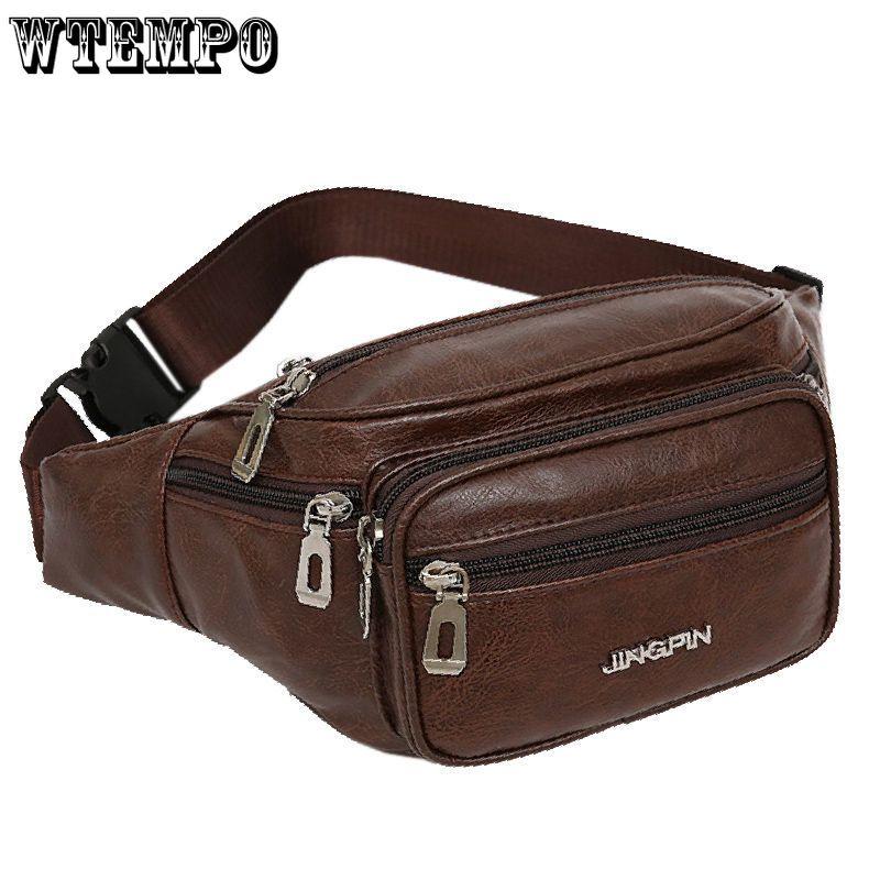 Große Kapazität Ledertasche Herren Gürteltasche Umhängetasche PU wasserdichte Brusttasche Geld sammeln Outdoor-Sport von Joom DACH