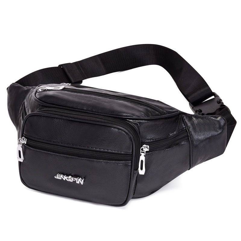 Große Kapazität Ledertasche Herren Gürteltasche Umhängetasche PU wasserdichte Brusttasche Geld sammeln Outdoor-Sport von Joom DACH