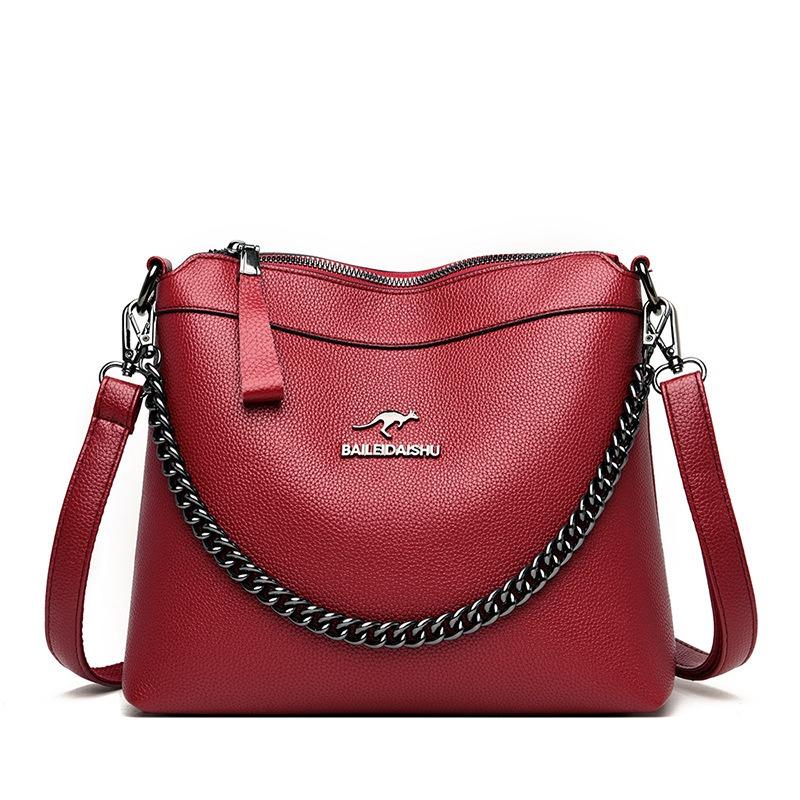 Große Kapazität Tasche Damen Tasche Mode weiche einzelne Schultertasche Umhängetasche Mama Tasche One Size rot von Joom DACH