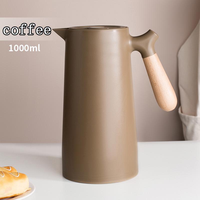 Große Kapazität Thermoskanne Isolierung Wasserkocher Heiß 1000ML Nordischen Stil Wasserflasche Mit Griff Abnehmbare Teekanne Haushalt Kaffeekanne 1.0L braun von Joom DACH