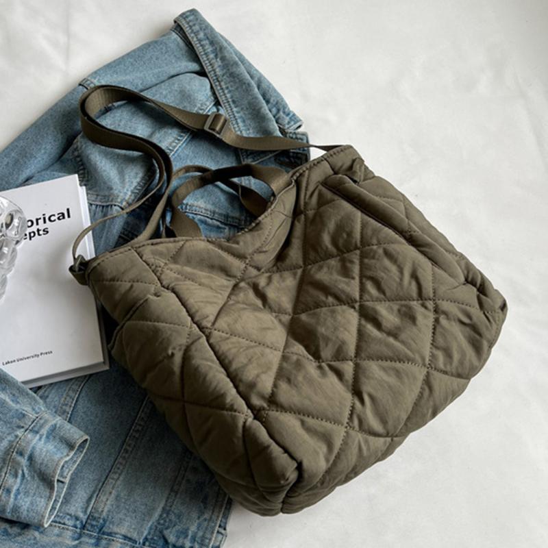 Große Kapazitäts-Tragetaschen für Damen, Schulter- und Seitentasche, modische Baumwoll-Shopper-Einkaufstaschen, niedliche Damen-Tragetaschen One Size grün von Joom DACH