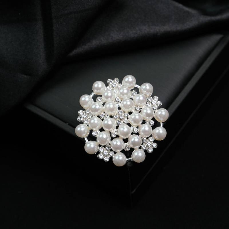 Große Perlen- & Diamantbrosche für Damen, Elegante Korsage- & Mantel-Accessoire von Joom DACH