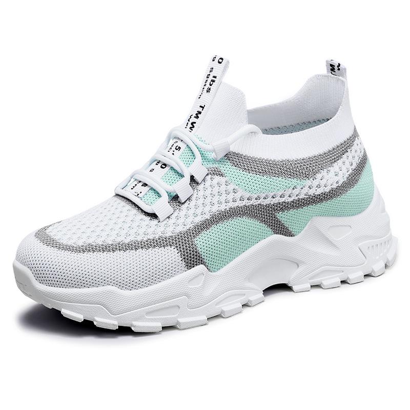 Große atmungsaktive Mesh-Plateau-Sneakers für Damen, lässige Schnürschuhe für draußen, bequeme Low-Top-Sneaker 39 grün von Joom DACH