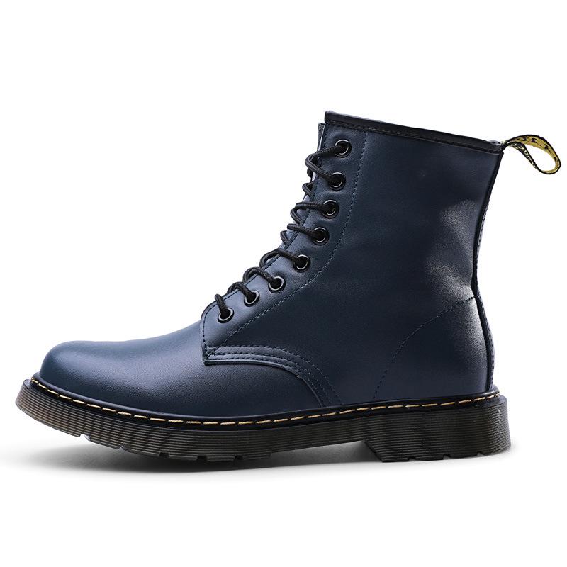 Große größe 1460 klassische Martin stiefel männer 8-loch echtem leder Europäischen und Amerikanischen casual männer kurze stiefel genäht linie paar schuhe 46 blau von Joom DACH