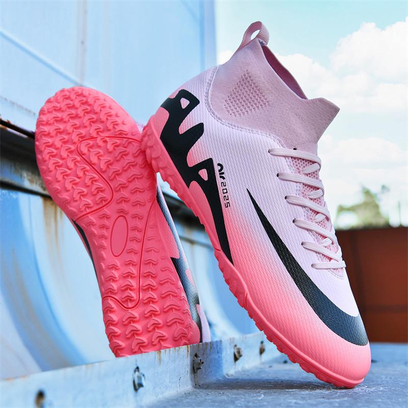 Große größe kurze nagel training fußball schuhe high top leder oberfläche gebrochen nagel leder fuß sport schuhe jugend spiel turnschuhe männer 36 von Joom DACH
