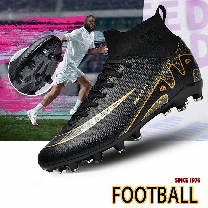 Große größe kurze nagel training fußball schuhe high top leder oberfläche gebrochen nagel leder fuß sport schuhe jugend spiel turnschuhe männer 43 von Joom DACH