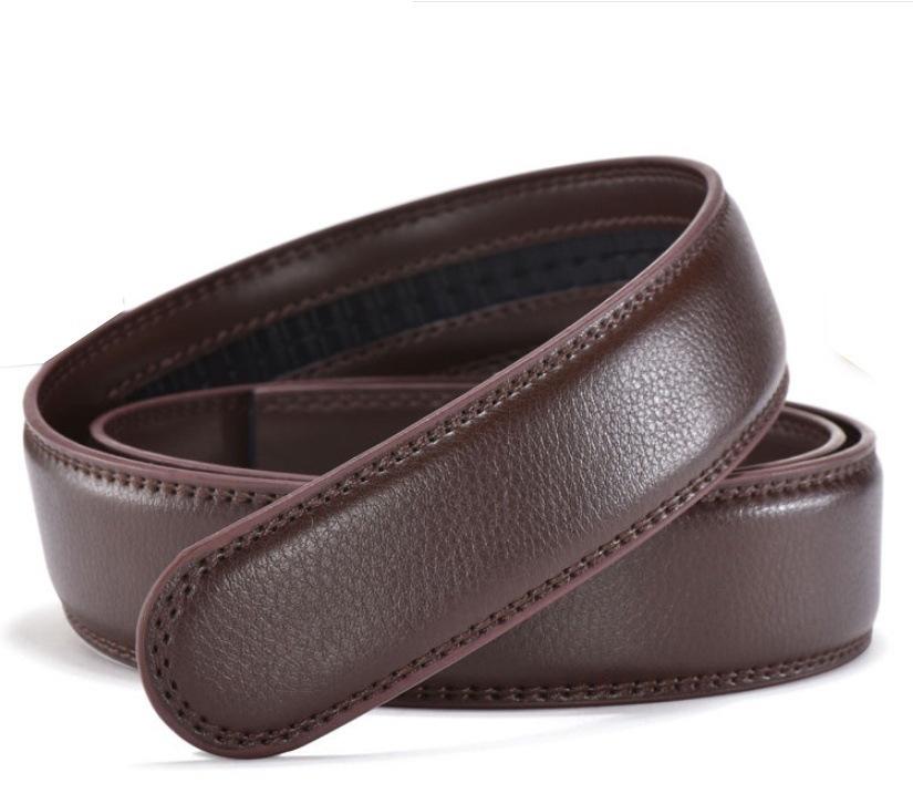 Großer Gürtel ohne Schnalle, für automatische Schnalle, PU-Ledergürtel ohne Schnalle für Männer und Frauen, ohne Schnalle, 3,5 cm breit, 150 160 cm 110cm dunkelbraune von Joom DACH