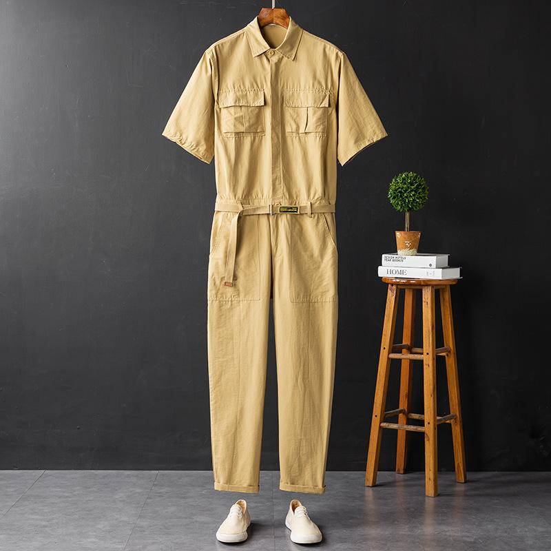 Großer Herren- und Damen-Sommermode-Freizeit-Kurzarm-Overall XXL khaki von Joom DACH