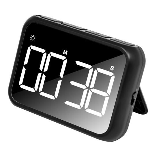 Großer Timer mit Nachtlicht, tragbar, batteriebetrieben, magnetisch, vielseitige Countdown-Stoppuhr zum Kochen, Klassenzimmer, Backen schwarz von Joom DACH