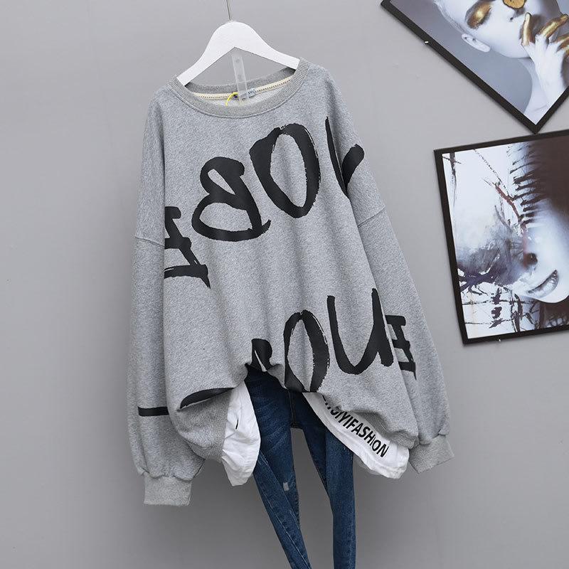 Großer gefälschter zweiteiliger Pullover für Damen im Frühling und Herbst, dünner, lockerer Pullover XS grau Großer gefälschter zweiteiliger Pullover für Damen im Frühling und Herbst, dünner, lockerer Pullover XS grau von Joom DACH