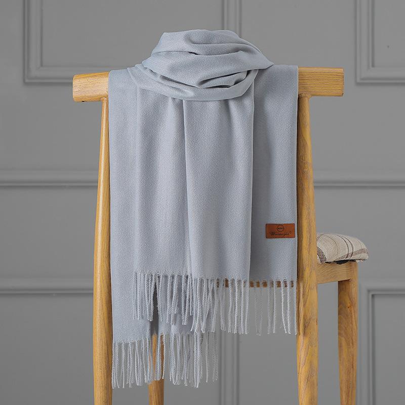 Großer roter Kaschmirschal für Damen, einfarbig, langer Schal, doppelter Verwendungszweck 200*60 von Joom DACH