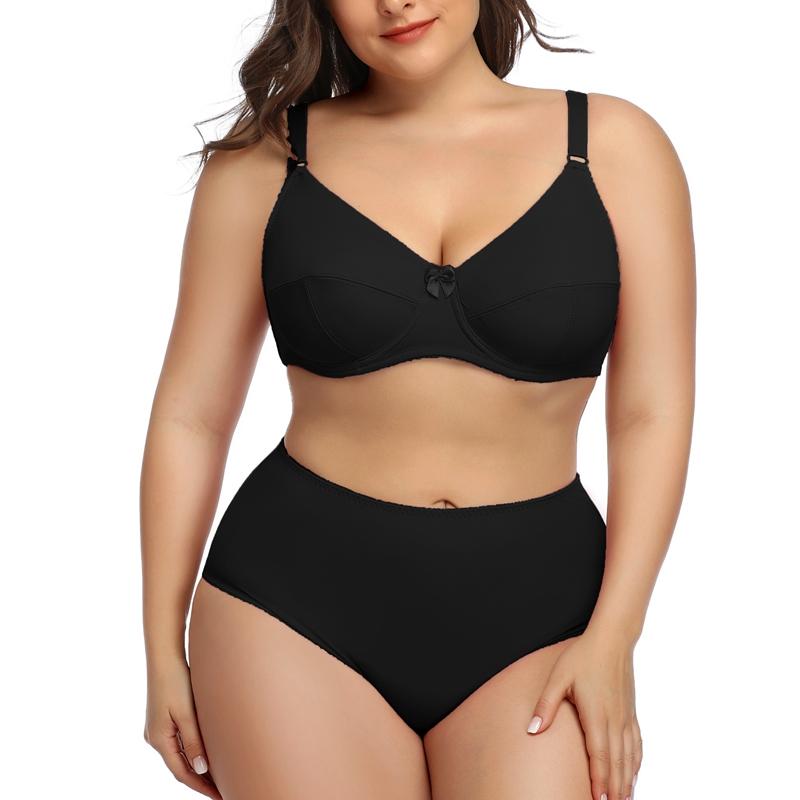 Großes Dessous-Set für Damen, festes Unterwäsche-Set, ultradünn, ungefüttert, Vollschalen-BH und Höschen-Set, 36–48 CDEF-Cup 95C weiß von Joom DACH