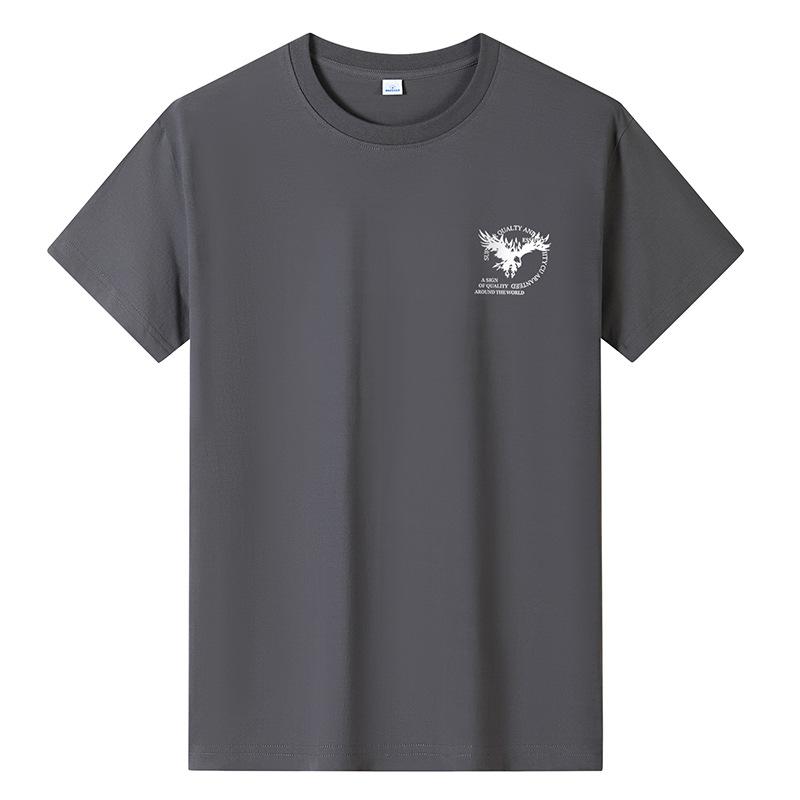 Großes T-Shirt aus reiner Baumwolle für Herren, kurzärmelig, für Jungen 6XL graue von Joom DACH