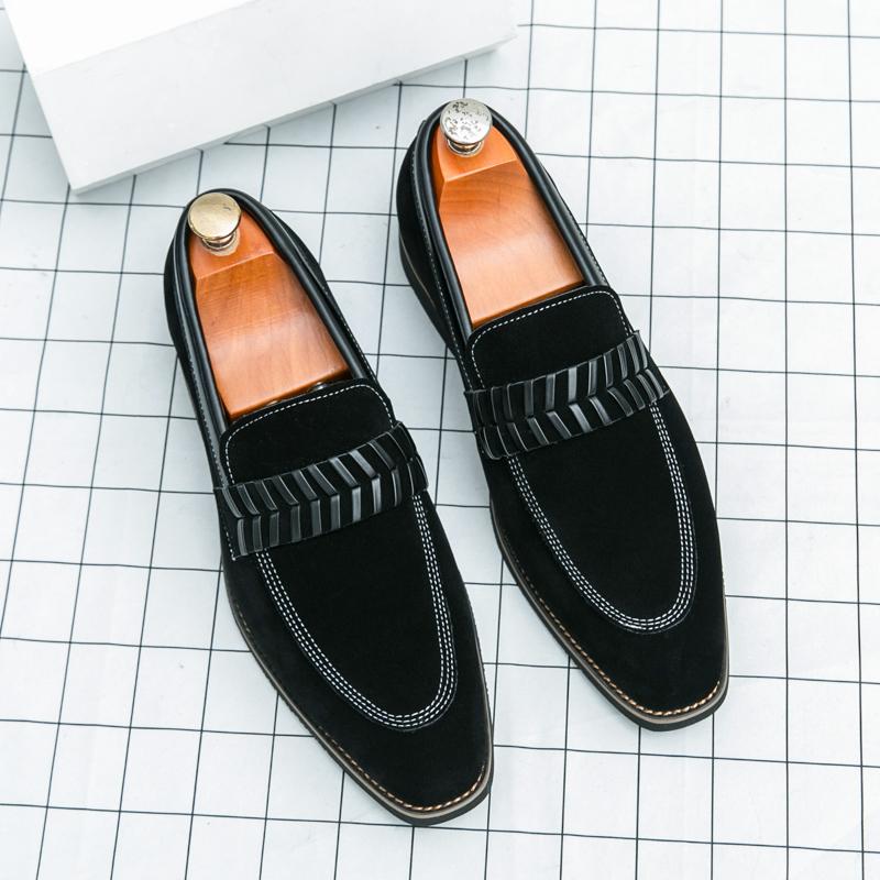 Grüne Herrenschuhe, formelle Halbschuhe, Flock-Quasten, Slip-On, runde Zehenpartie, Party- und Hochzeitsschuhe für Herren, Größe 38–48 38 schwarz von Joom DACH