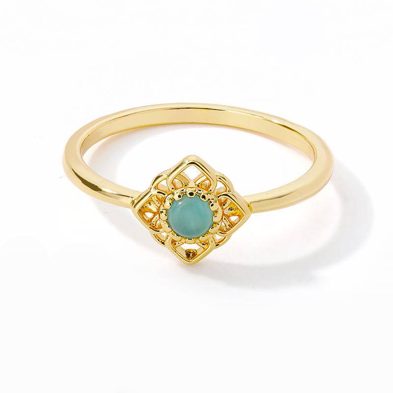 Grüner Opal Lotus Ringe für Damen Zarte Ringe Edelstahlring Oktober Geburtsstein Finger Accessoires Zirkon Geschenke 2024 gold von Joom DACH