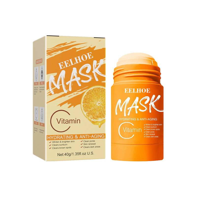 Grüntee-Maske, feste Gesichtsmaske, Ölkontrolle, feuchtigkeitsspendende Reinigungsmaske, Akne-Behandlung, Mitesser entfernen, Poren reinigend, 40 g orange von Joom DACH