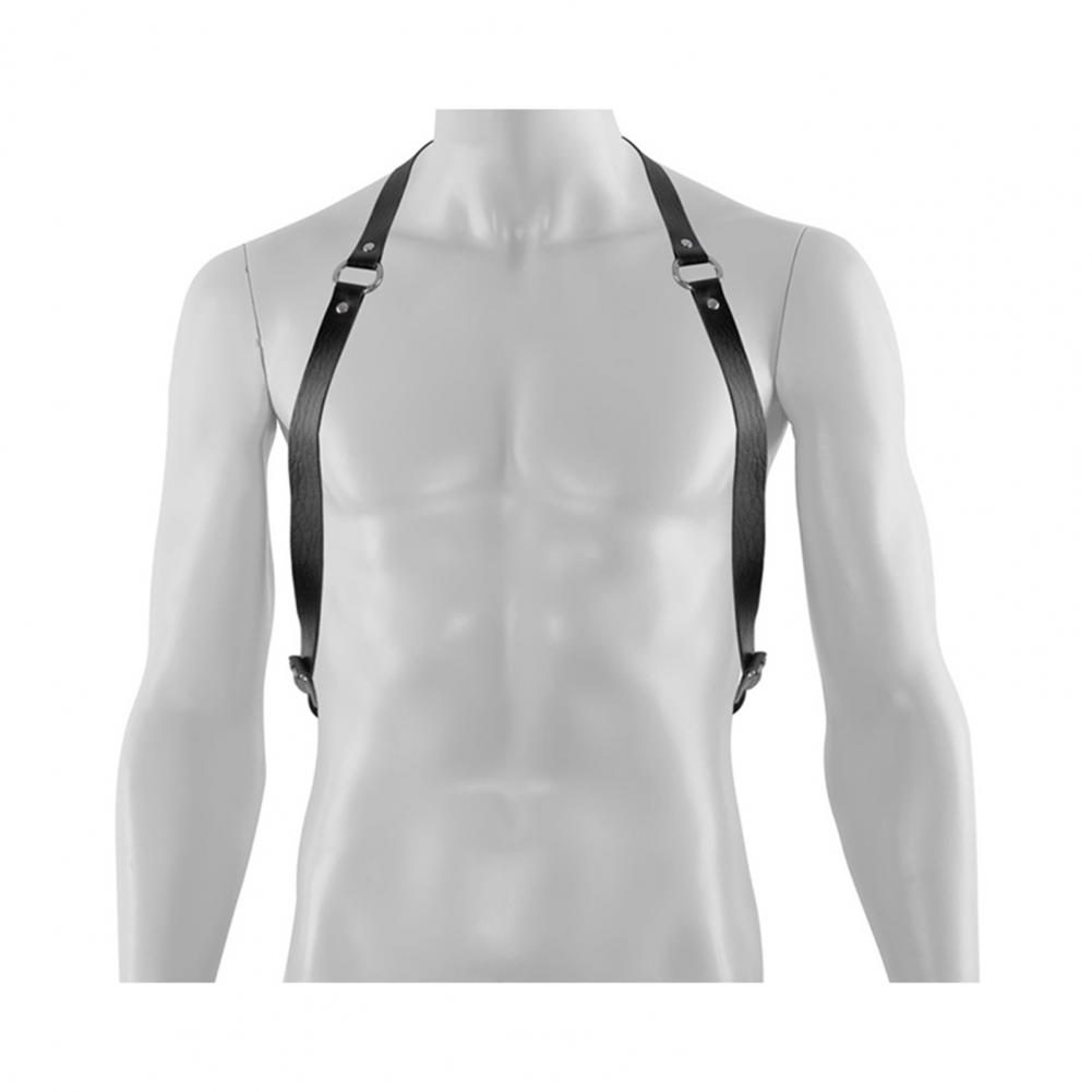 Gürtel, Punk-Stil, Kunstleder-Harnisch mit Schnallenriemen für Männer und Frauen, verstellbares Kleidungsaccessoire für einen auffälligen Look, Taillengürtel schwarz von Joom DACH