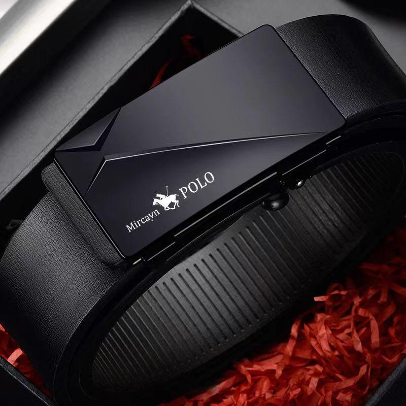 Gürtel Männer Leder Automatische Schnalle Gürtel Reines Rindsleder Junge Leute Lässige Persönlichkeit Koreanische Version des Trends des Hosengürtels 105cm von Joom DACH