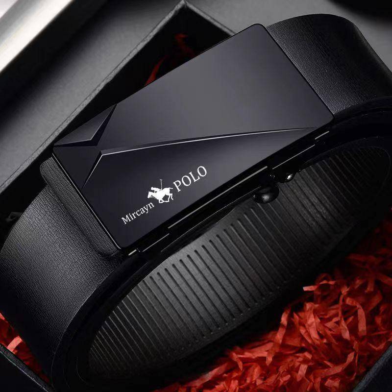 Gürtel Männer Leder Automatische Schnalle Gürtel Reines Rindsleder Junge Leute Lässige Persönlichkeit Koreanische Version des Trends des Hosengürtels 105cm von Joom DACH