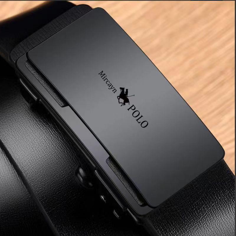 Gürtel Männer Leder Automatische Schnalle Gürtel Reines Rindsleder Junge Leute Lässige Persönlichkeit Koreanische Version des Trends des Hosengürtels 110cm von Joom DACH