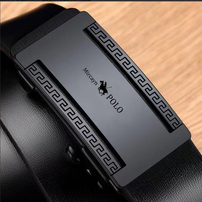 Gürtel Männer Leder Automatische Schnalle Gürtel Reines Rindsleder Junge Leute Lässige Persönlichkeit Koreanische Version des Trends des Hosengürtels 110cm von Joom DACH