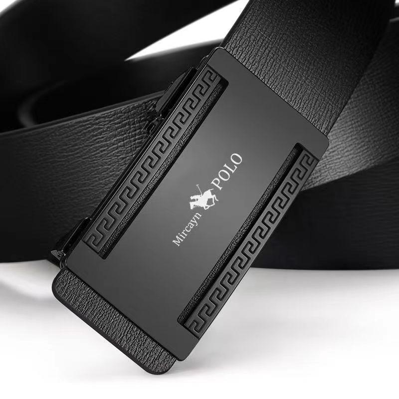 Gürtel Männer Leder Automatische Schnalle Gürtel Reines Rindsleder Junge Leute Lässige Persönlichkeit Koreanische Version des Trends des Hosengürtels 130cm von Joom DACH