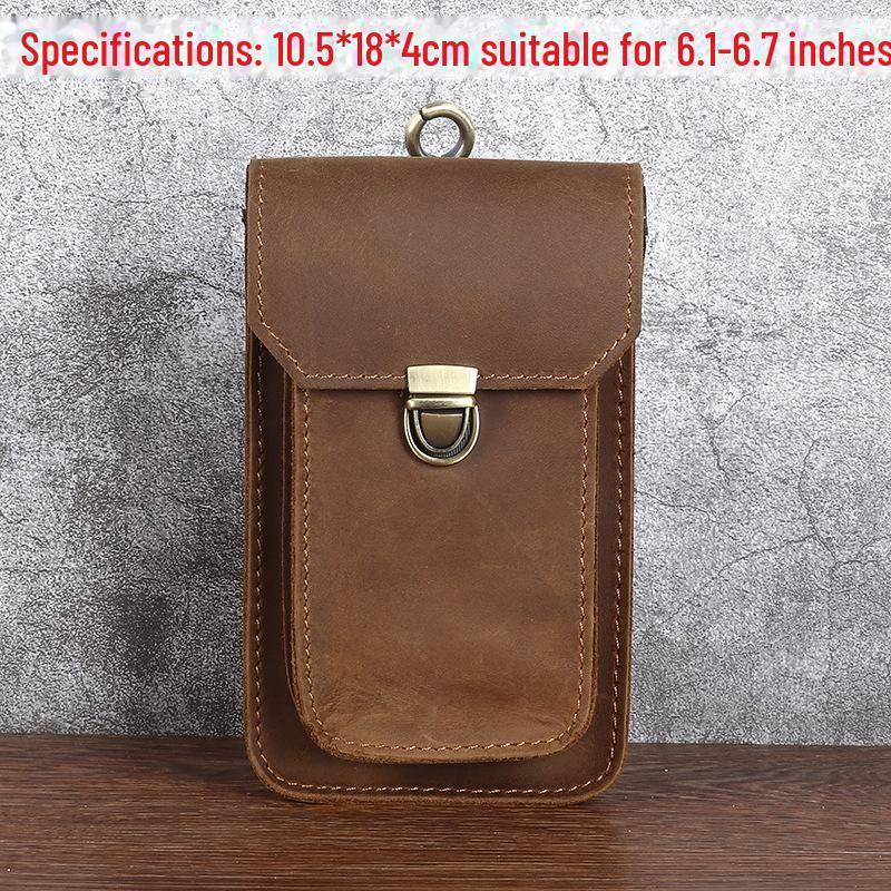 Gürteltasche aus echtem Leder für Herren – Handyholster aus Crazy Horse-Rindsleder für den Einsatz im Freien und auf Baustellen von Joom DACH