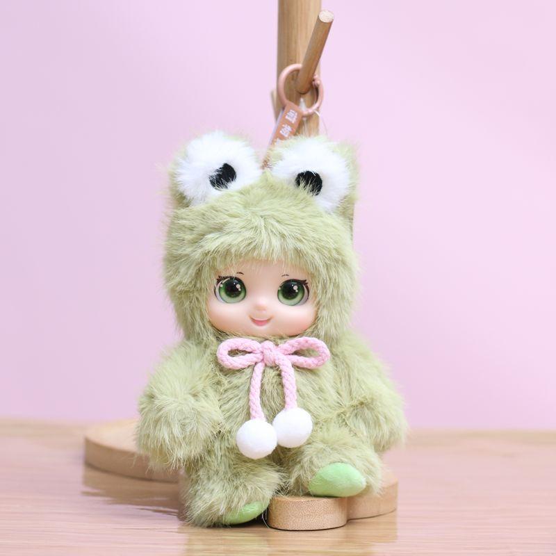 Gummierte Orchard Babypuppe Schlüsselanhänger Niedliche Plüschtier Figur Cartoon Taschenzubehör Schlüsselanhänger Puppe 20cm von Joom DACH