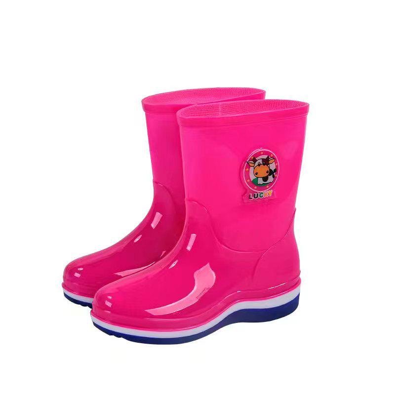 Gummistiefel für Kinder mit Cartoon-Motiv: Rutschfeste, warme, samtige Gummischuhe für Jungen und Mädchen Size 34 (190mm) von Joom DACH