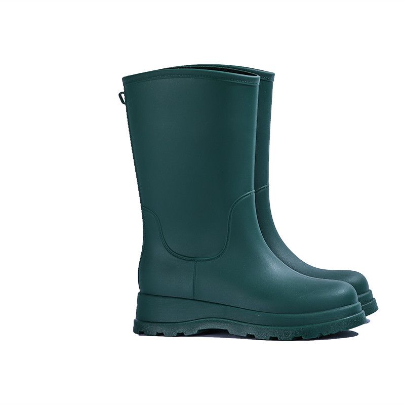 Gummistiefel mit hohem Schaft für Damen, modische Oberbekleidung, rutschfeste, wasserdichte, verschleißfeste integrierte Gummischuhe, Gummistiefel mit langem Schaft und weicher Sohle 40 von Joom DACH