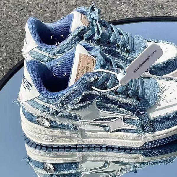 Guochao Star Schuhe Retro Plateau Paar Board Schuhe 2024 Atmungsaktive Tide Schuhe Vielseitiges Nischendesign Herren- und Damen-Weiße Schuhe 39 von Joom DACH