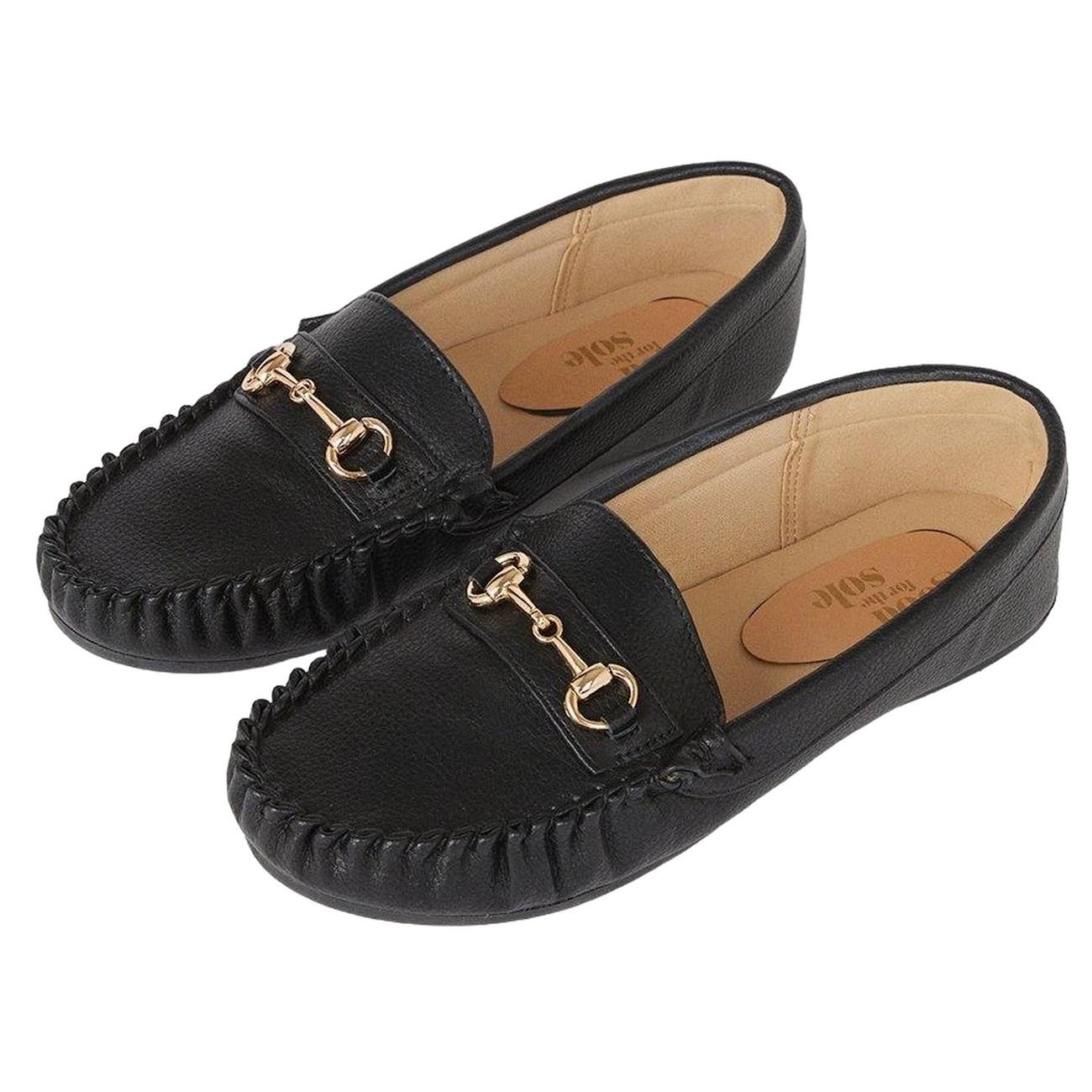 Gut für die Sohle Damen Nina Slipper mit breiter Passform und Trensendetail 5 UK schwarz von Joom DACH