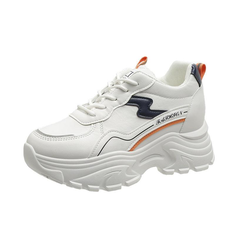 Gutaussehender Lässiger Sneaker Damen Vier Jahreszeiten Neu Leicht Rutschfest All-Matching Mode Hoch Westlicher Stil Papa-Schuhe 40 blau von Joom DACH