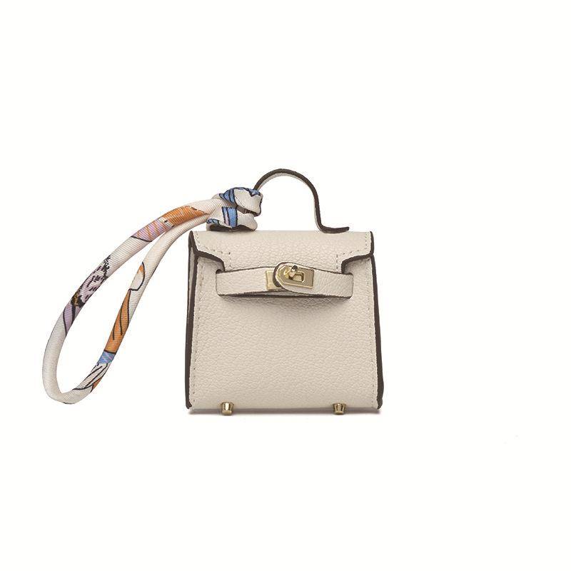 H Home Mini-Taschenanhänger, süßer Mini-Platin-Taschenanhänger, Kopfhörertasche, Damen-Auto-Schlüsselanhänger 6x2x5.5cm weiß von Joom DACH