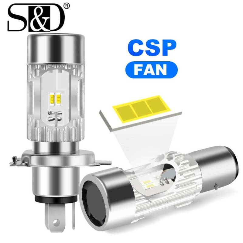 H4 LED Motorrad Scheinwerfer Lampen Ba20D H6 H4 Hallo-Lo 3200LM 6000K Led Moto Motorrad Lampe HS1 Beleuchtung elektrische Auto Lichter BA20D H6 von Joom DACH
